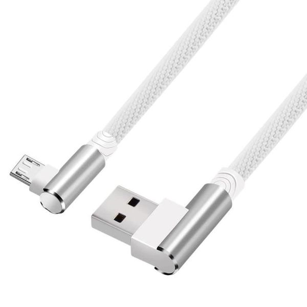 Micro usb кабель з Г-подібними роз'ємами - 2 метри, білий, зображення 2