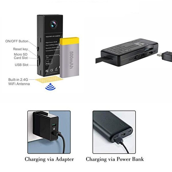 Міні камера wifi бездротова з виносним об'єктивом Konlen V806, Full HD 1080P, зображення 3