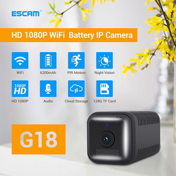 Міні камера wifi бездротова з великим акумулятором 6200 мАг ESCAM G18, FullHD 1080P, датчик руху, зображення 2