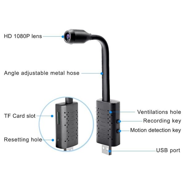 Міні wifi камера USB з гнучкою ніжкою Jianshu U21wifi, 2 Мп, Full HD 1080P, зображення 6