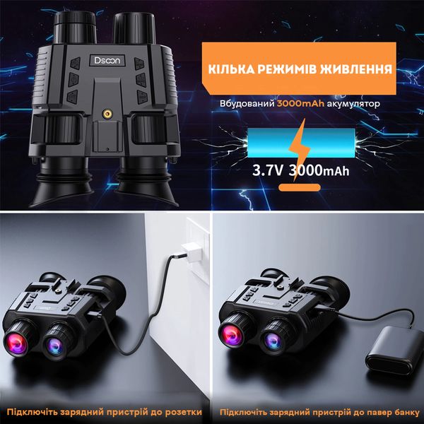 Окуляри нічного бачення ПНБ з відео/фото записом та кріпленням на голову Dsoon NV8000, на акумуляторі, зображення 4
