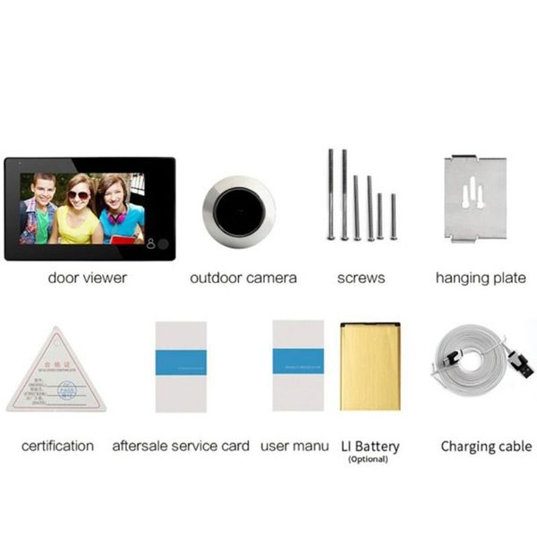 Відеоглазок дверний прихований з монітором 4.3" дюйма в квартиру Danmini YB-43CH, зображення 7