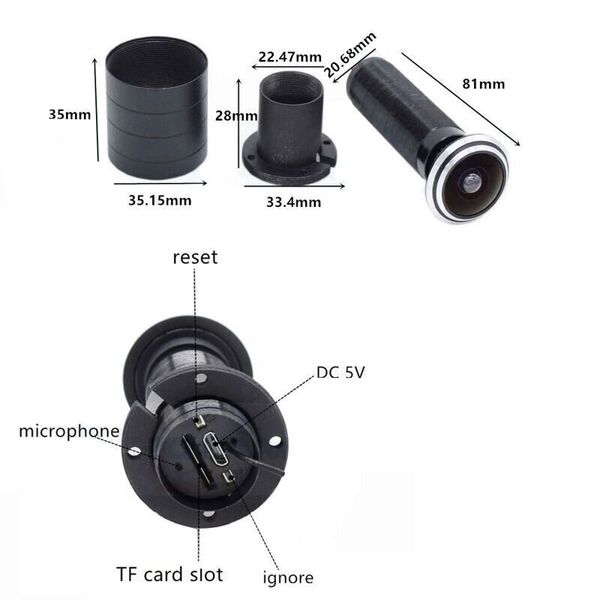 Відеоглазок wifi бездротовий c датчиком руху і записом HD1080P HQCAM-1101, з USB кабелем 1 метр, зображення 4 Відеоглазок wifi бездротовий c датчиком руху і записом HD1080P HQCAM-1101, з USB кабелем 1 метр, зображення 4