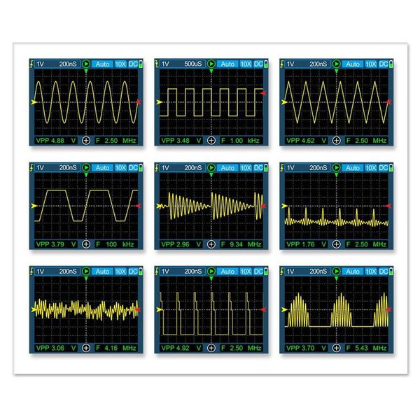 Осцилограф цифровий портативний з акумулятором KKMOON DS0120M, 120 МГц 500 Мб / с, генератор сигналу, зображення 5