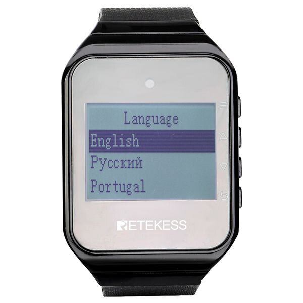 Годинник пейджер для офіціантів з російським меню Retekess TD108, чорний, зображення 2