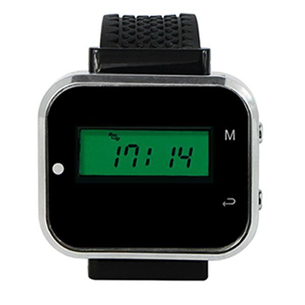 Бездротова система виклику офіціанта з 10 кнопками і годинами - пейджером Tivdio F3300, білі кнопки, зображення 2