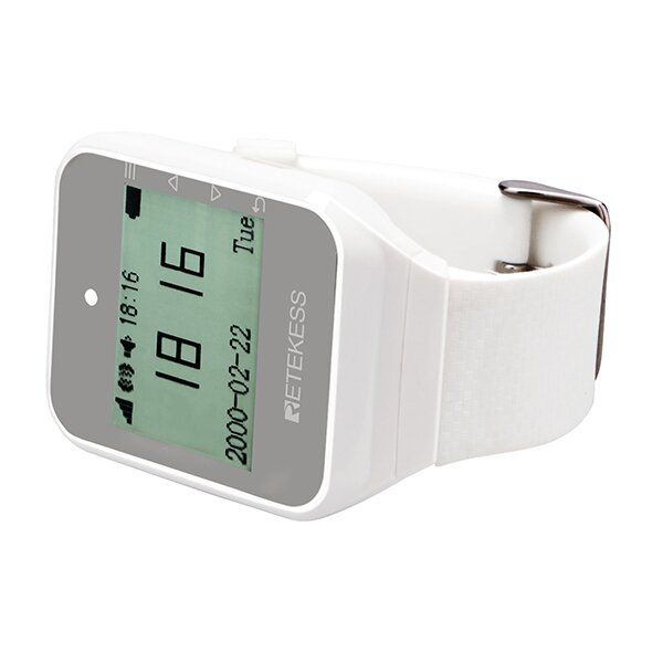 Годинник пейджер для офіціантів з російським меню Retekess TD108, білий, зображення 2