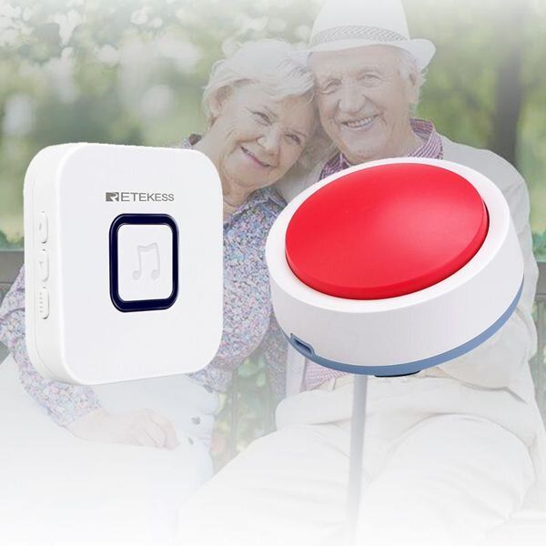 Кнопка виклику медсестри, персоналу бездротова Retekess TH004, до 80 метрів, 38 мелодій, зображення 2