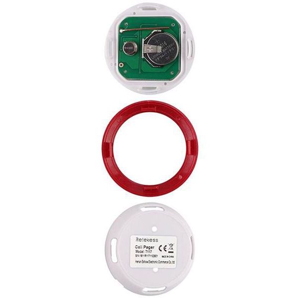 Кнопка виклику офіціанта безпровідна з 4-ма кнопками Retekess T117 червона (счет, вызов, отмена, кальян), зображення 2
