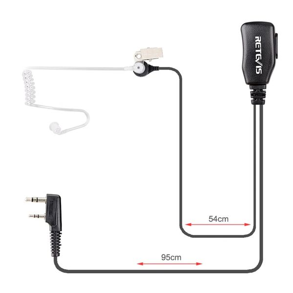 Провідна гарнітура з кнопкою PPМ Retevis EAK001 для рацій Retevis, Kenwood, Baofeng та інших, зображення 4