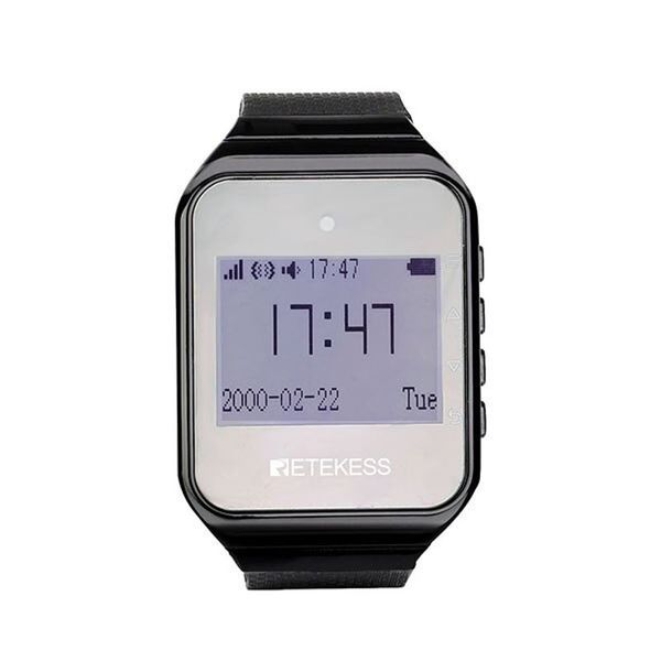 Система виклику офіціанта бездротова з чорним годинником - пейджером Retekess TD108 + 10 червоних кнопок (з кнопкою КАЛЬЯН), зображення 5